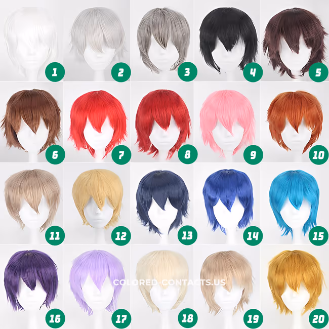 30cm Short Cosplay Wig Collection – 20 Colors