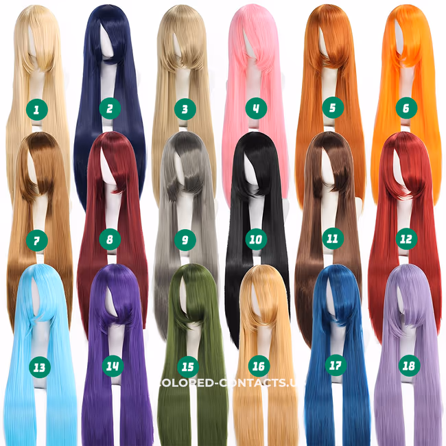 100cm Universal Straight Cosplay Wig – 18 Colors