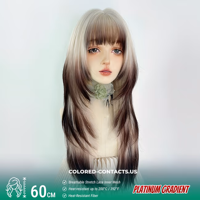 Platinum Gradient Cosplay Wig – Ethereal Fade Collection