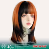 Split-Color Orange and Black Wig - thumbnail 1