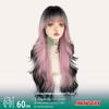 Split-Color Long Wavy Wig – Pink and Black - thumbnail 1