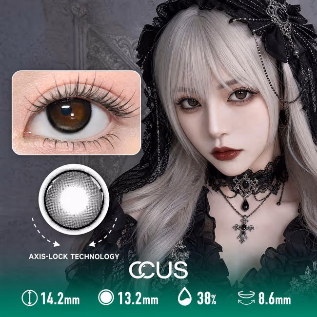 Kyoto Mist Charcoal Black Contact Lenses
