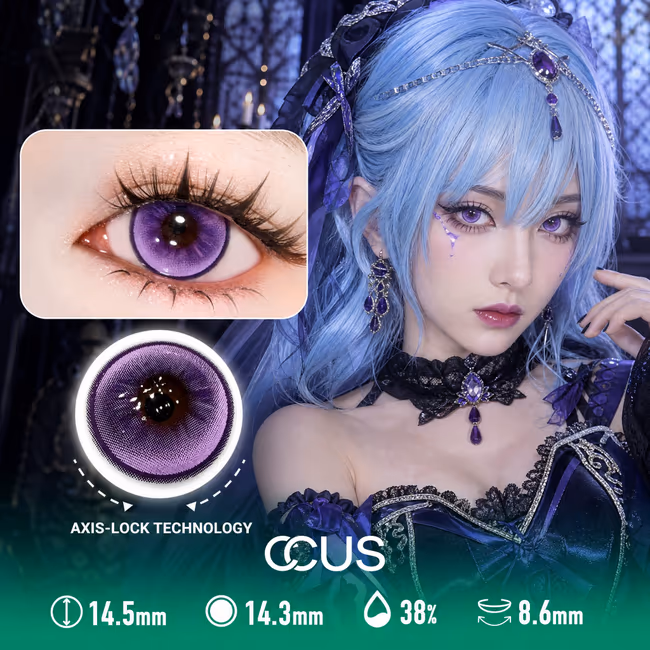 Micro Dot Mesh Halftone Purple Contact Lenses