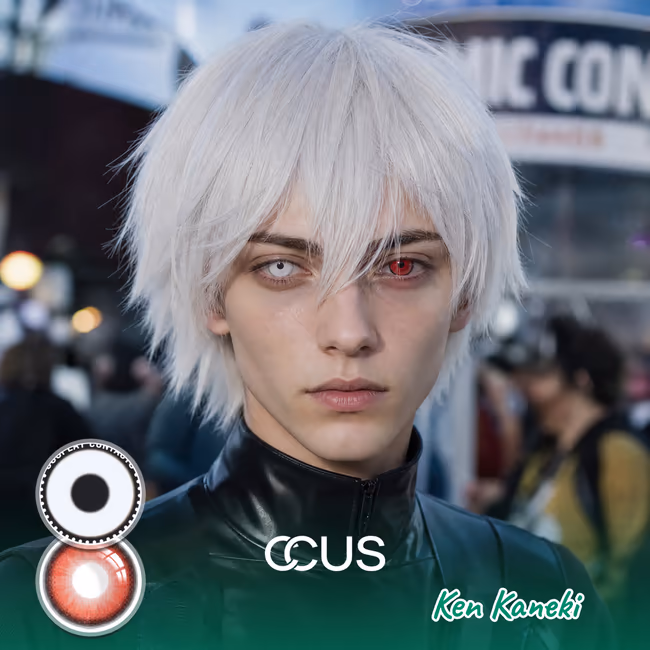 TG : Kaneki Ken Cosplay White And Red Contact Lenses