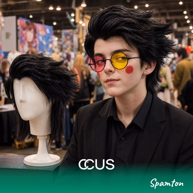 Spamton Cosplay Wig And Glasses