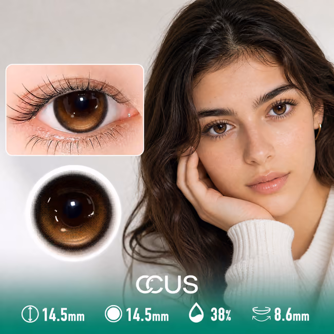Sunlit Linen Amber Brown Contact Lenses