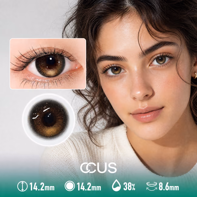 Cedar Hush Amber Brown Contact Lenses