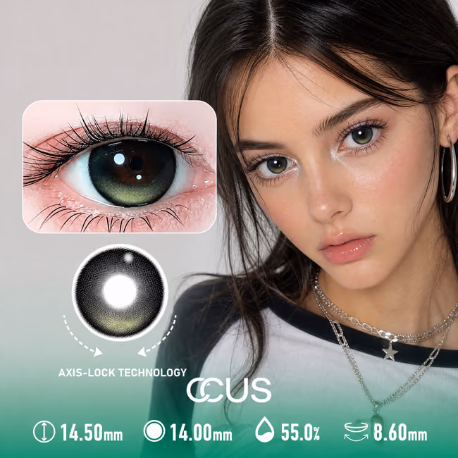 Gloss Riot Green and Pearl White Contact Lenses